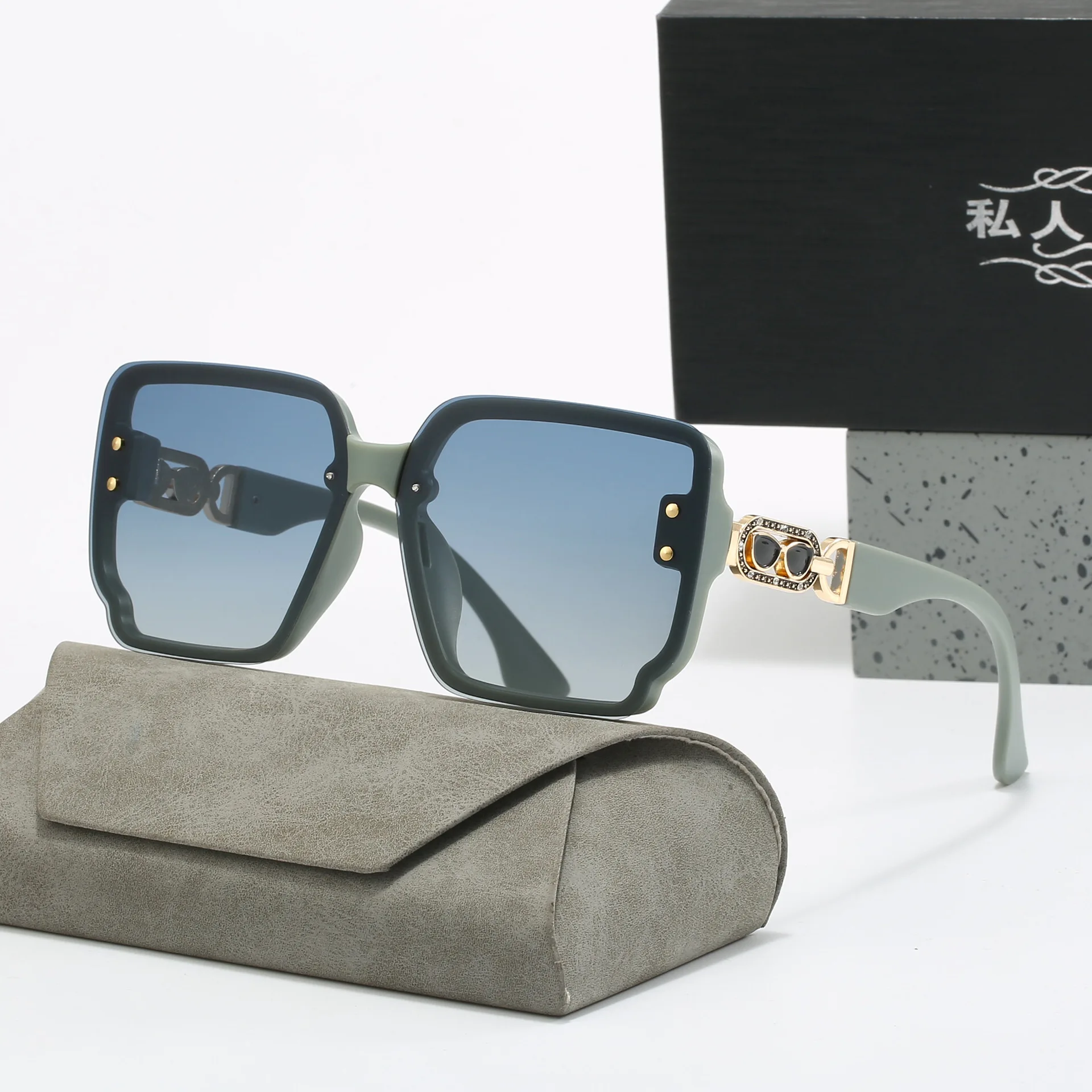 Стильные большие квадратные модные поляризационные солнцезащитные очки для