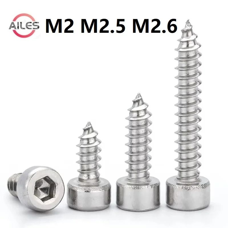 Нержавеющая сталь 304 M2 M2.5 M2.6 Саморезы с шестигранной головкой и 4 5 6 8 10 12 Длина 14 мм