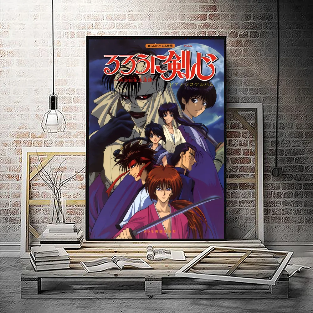 Rurouni Kenshin Anime Good Quality Prints And Posters Vintage Room Home Bar Cafe Decor Aesthetic Art Wall Painting