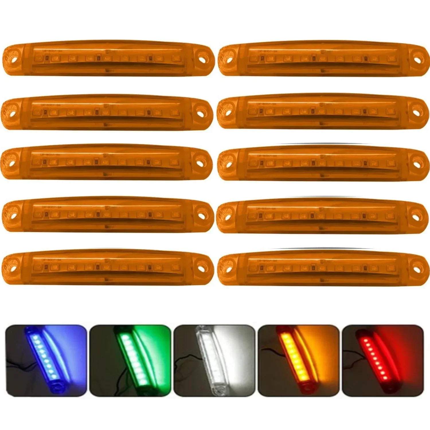 

10 шт., задние боковые фонари для грузовиков, автобусов, прицепов, фургонов