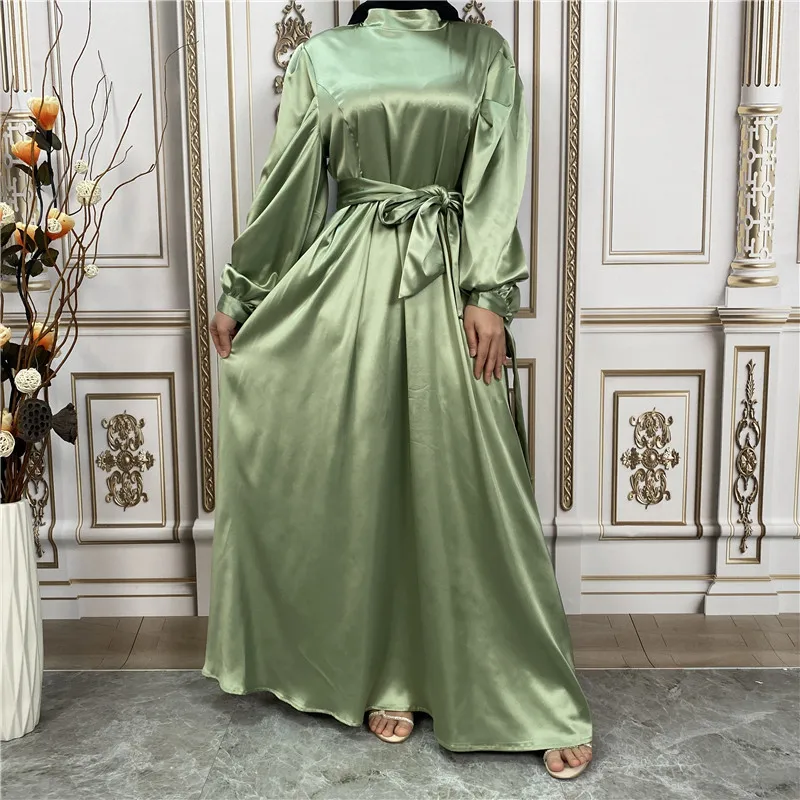 

Abaya Kaftan Dubai Eid Muslim Dress Caftan Marocain Abayas for Women Turkey Jilbab Islam Clothes Ramadan Satin Long Dresses Robe