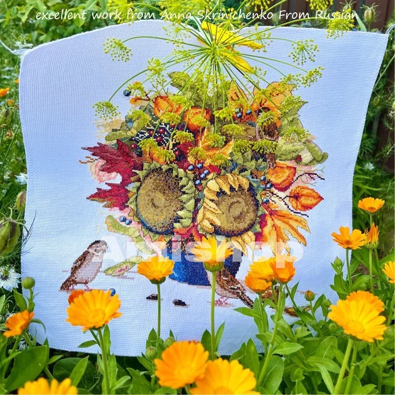 Amishop высококачественный милый набор для вышивки крестом ваза букета