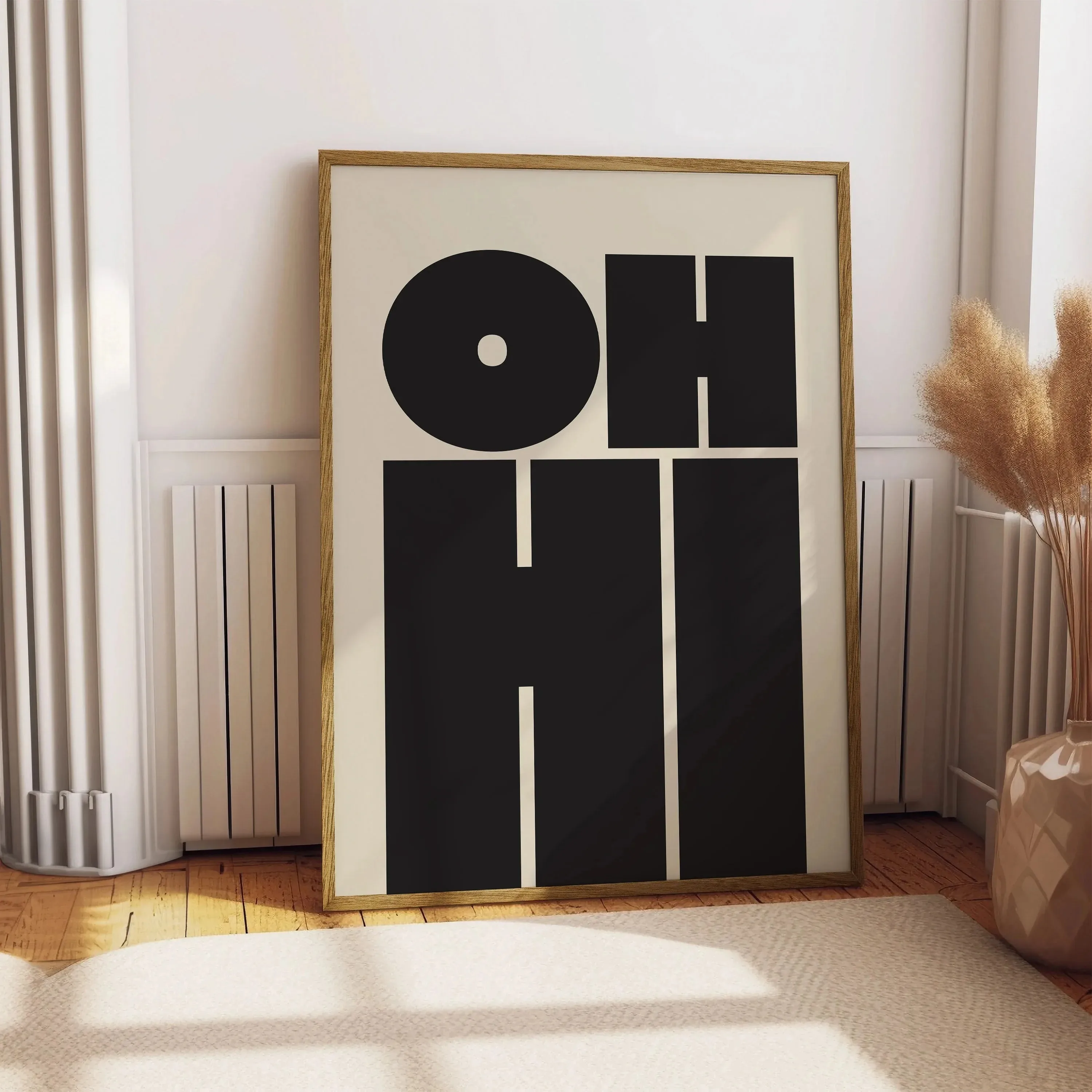 

Retro OH HI and CAIO Modern Typesetting Canvas Printing Bold Font Wall Art Posters for Modern Living Rooms & Home Decor Gifts