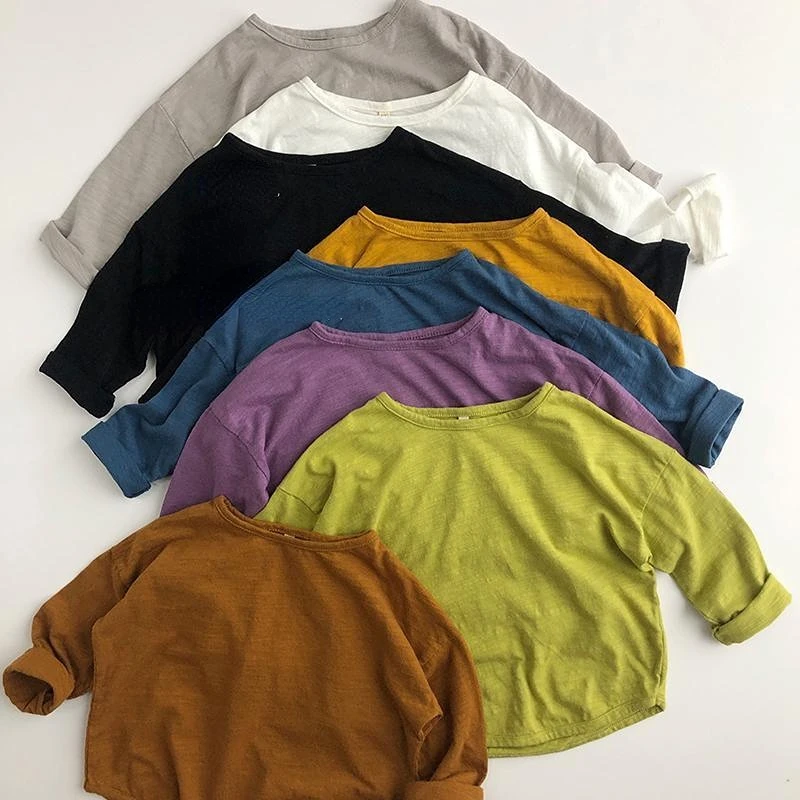 

Spring Autumn Children Tees Full Sleeve Tops Cotton Boys T-shirt Kids Clothes 2 3 4 5 6 7T 2023 New Fashion