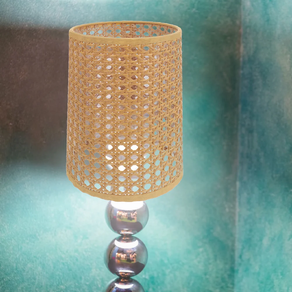 

2pcs Rattan Lamp Shade Hotel Floor Lamp Covers Decorative Woven Lampshades for E27/E14 Lamps