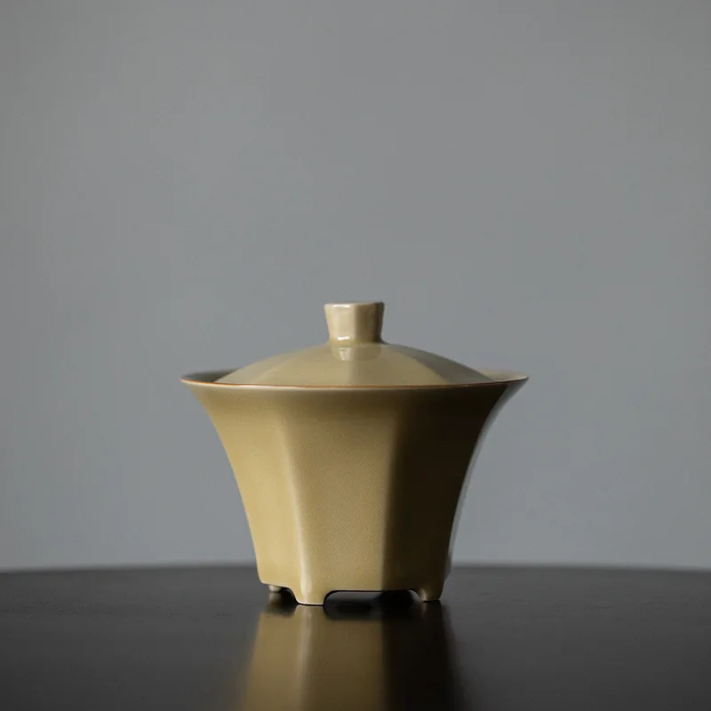 

Ding Ware Huang Bafang Egg-Shell Cover Teacup Single Ceramic Tea Set Tea Bowl High-End Gaiwan Kung Fu Tea Set