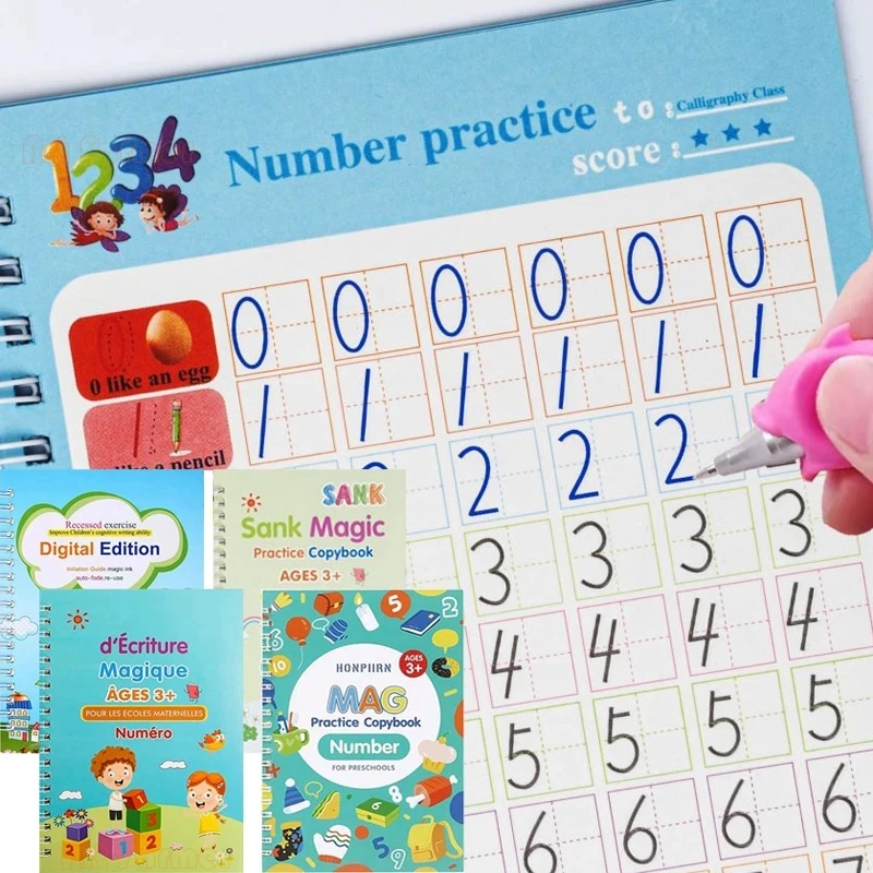 

Волшебная тетрадь, записная книжка с французским номером, записная книжка с каллиграфией, записная книжка для обучения математике, искусст...