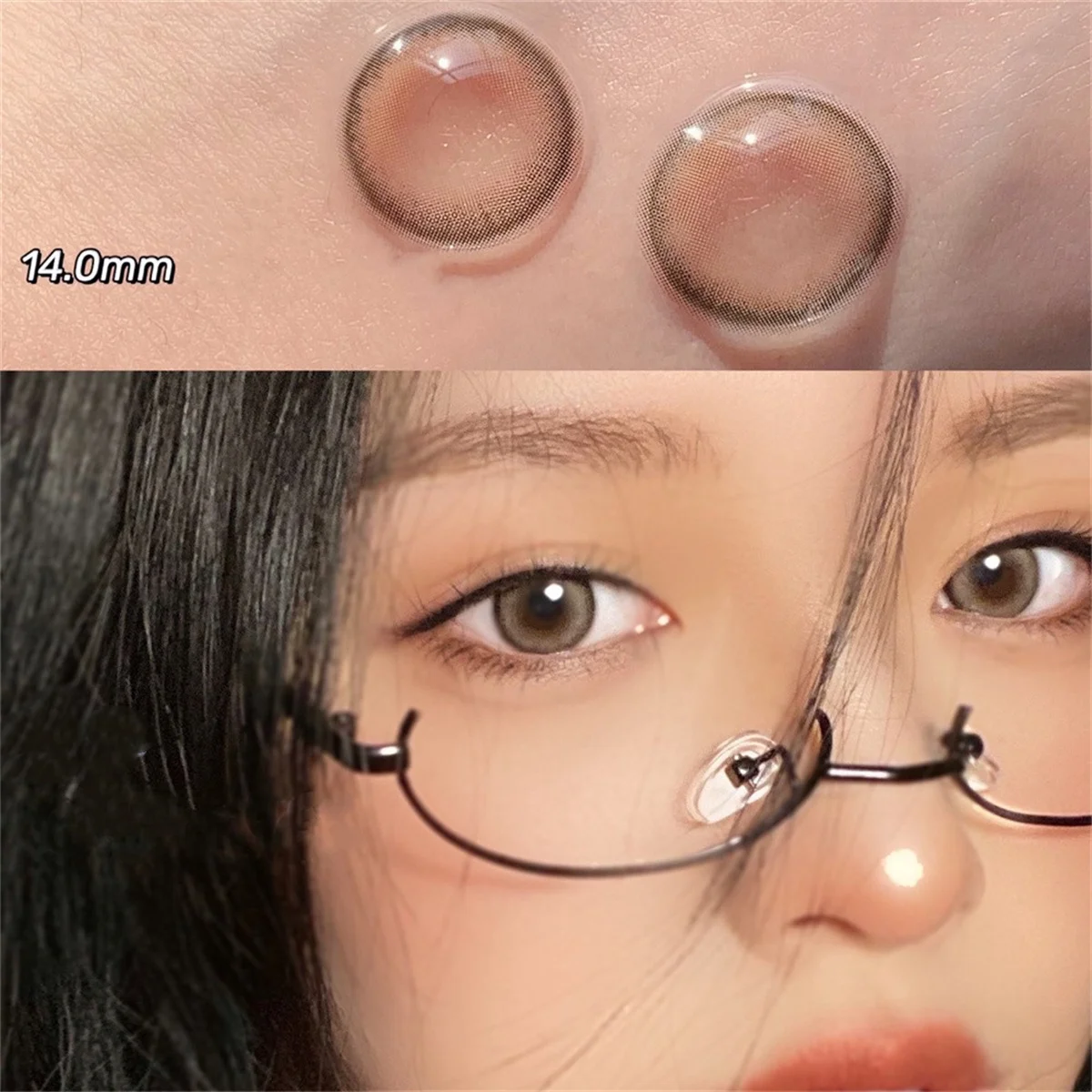 Коричневые цветные контактные линзы Mimosa для глаз натуральные ежегодные большая