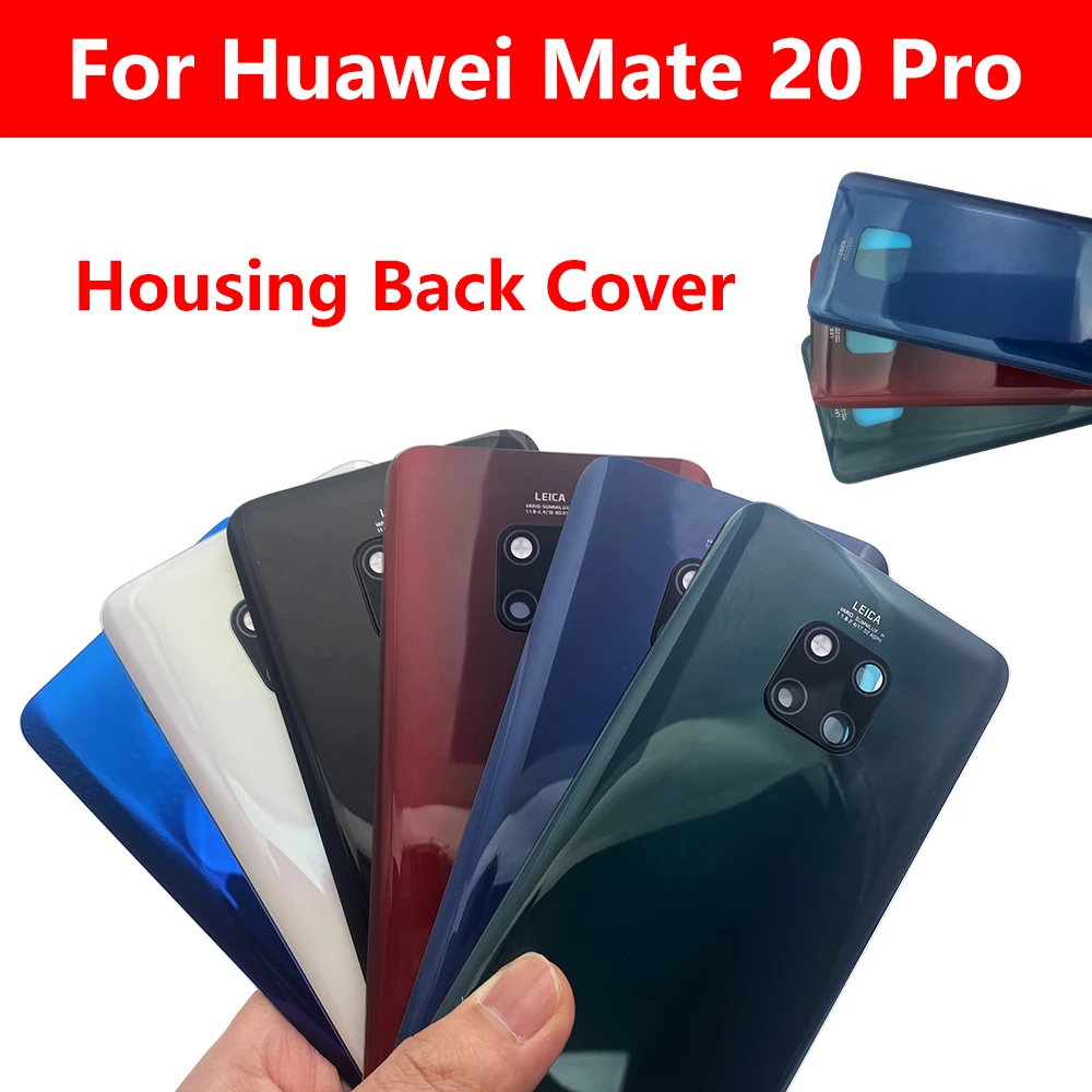 

10 шт., задняя крышка корпуса для Huawei Mate 20 Pro, Крышка батарейного отсека, Задняя стеклянная панель, Крышка батарейного отсека