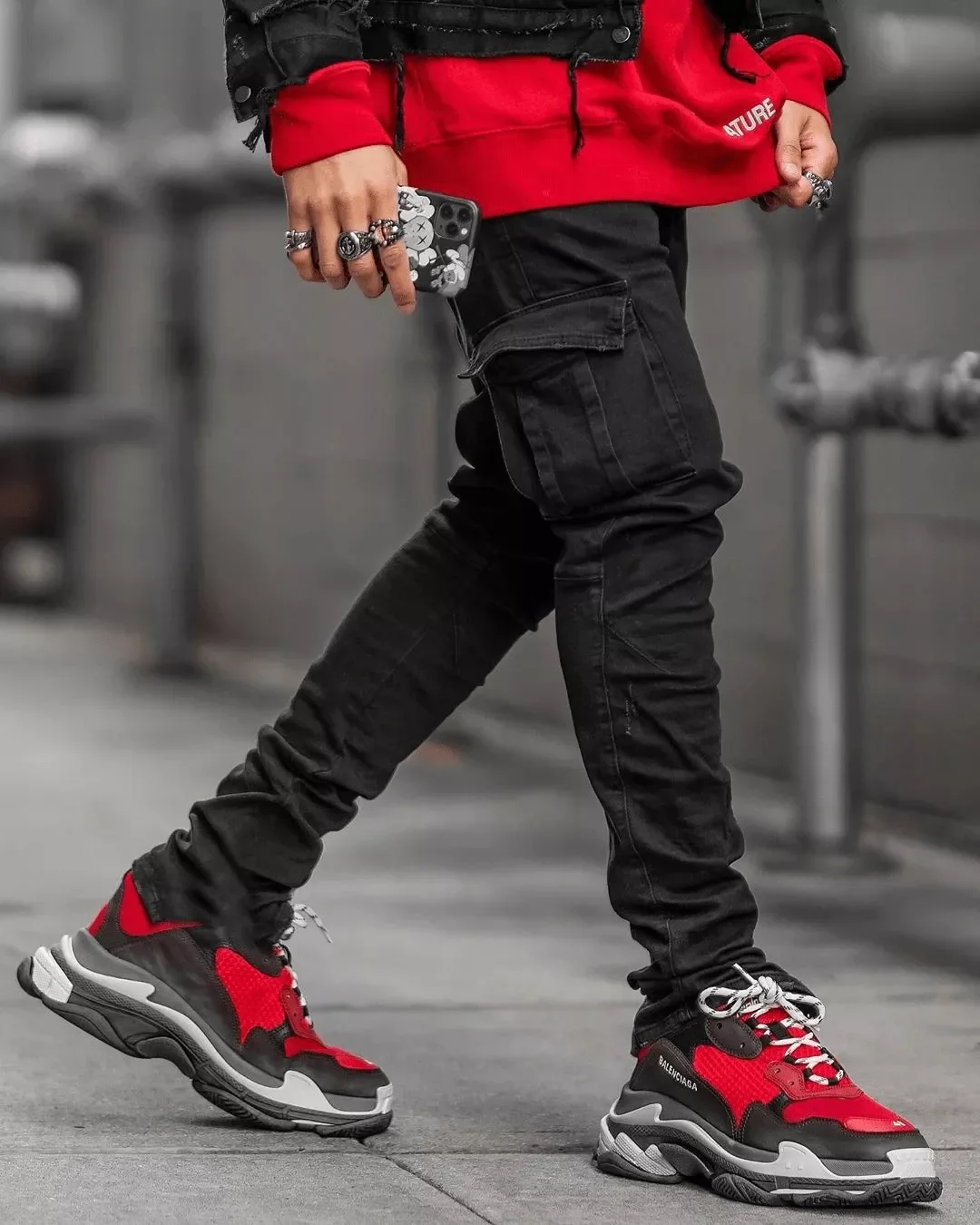 New in Men Pants Casual Cotton Denim Trousers Multi Pocket Cargo Jeans Men New Fashion Denim Pencil Pants Side Pockets Cargo tra