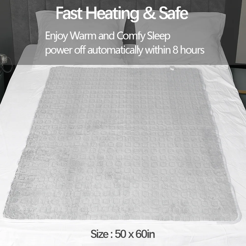 Electric Heating Blanket Hot Pad Intelligent Timer Settings Electric Heating Mattress Warm Shawl for Heat Preservation