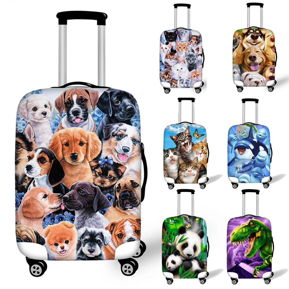 

Cute Dog Panda Dinosaur Animal Printing Luggage Protective Cover For Elastic 18-32 Inch Suitcase Travel Accessories