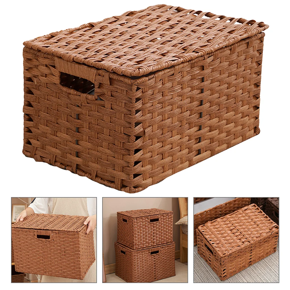 

Storage Woven Organizer Box Sundries Basket Household Holder Bin Home Supplies Desktop File