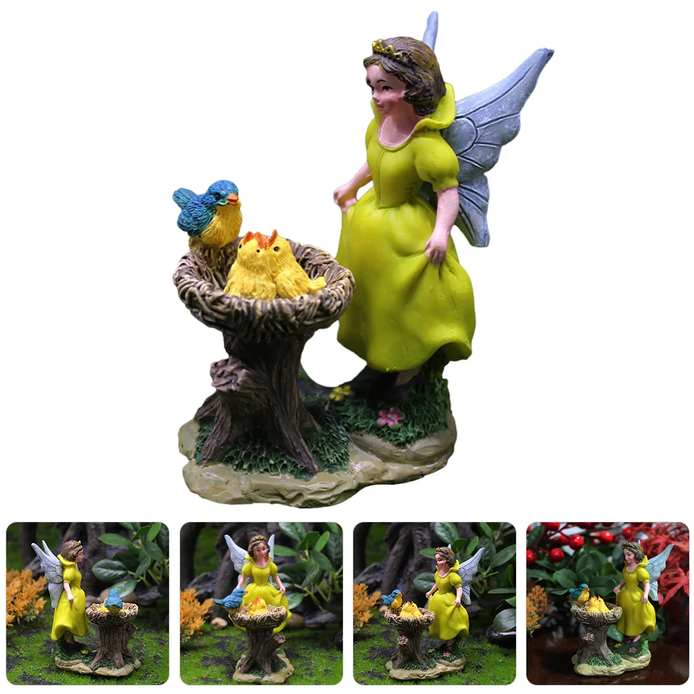 

Flower Fairy Figurine Colorful Fairy Statue Ornament Exquisite Small Flower Fairy Decoration Photo Prop