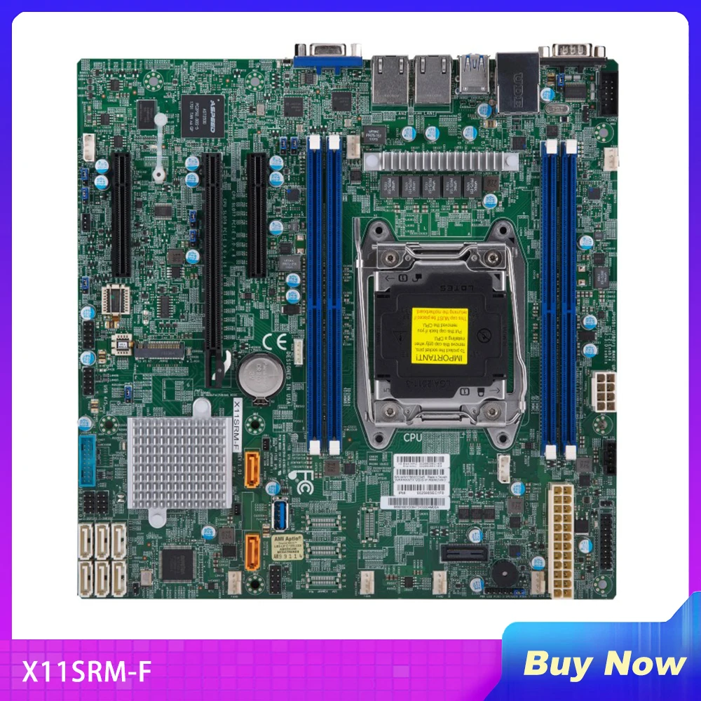 

X11SRM-F Industrial Package Motherboard For Supermicro Single-channel Server 2066-pin C422 Chip W-2200 IPMI MicroATX