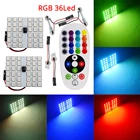 Автомобильный светодиодный пульт дистанционного управления T10 RGB 5050 36SMD, Rgb светильник, лампа для интерьера автомобиля, лампа для чтения, купол, адаптер BA9S светильник постоянного тока 12 В