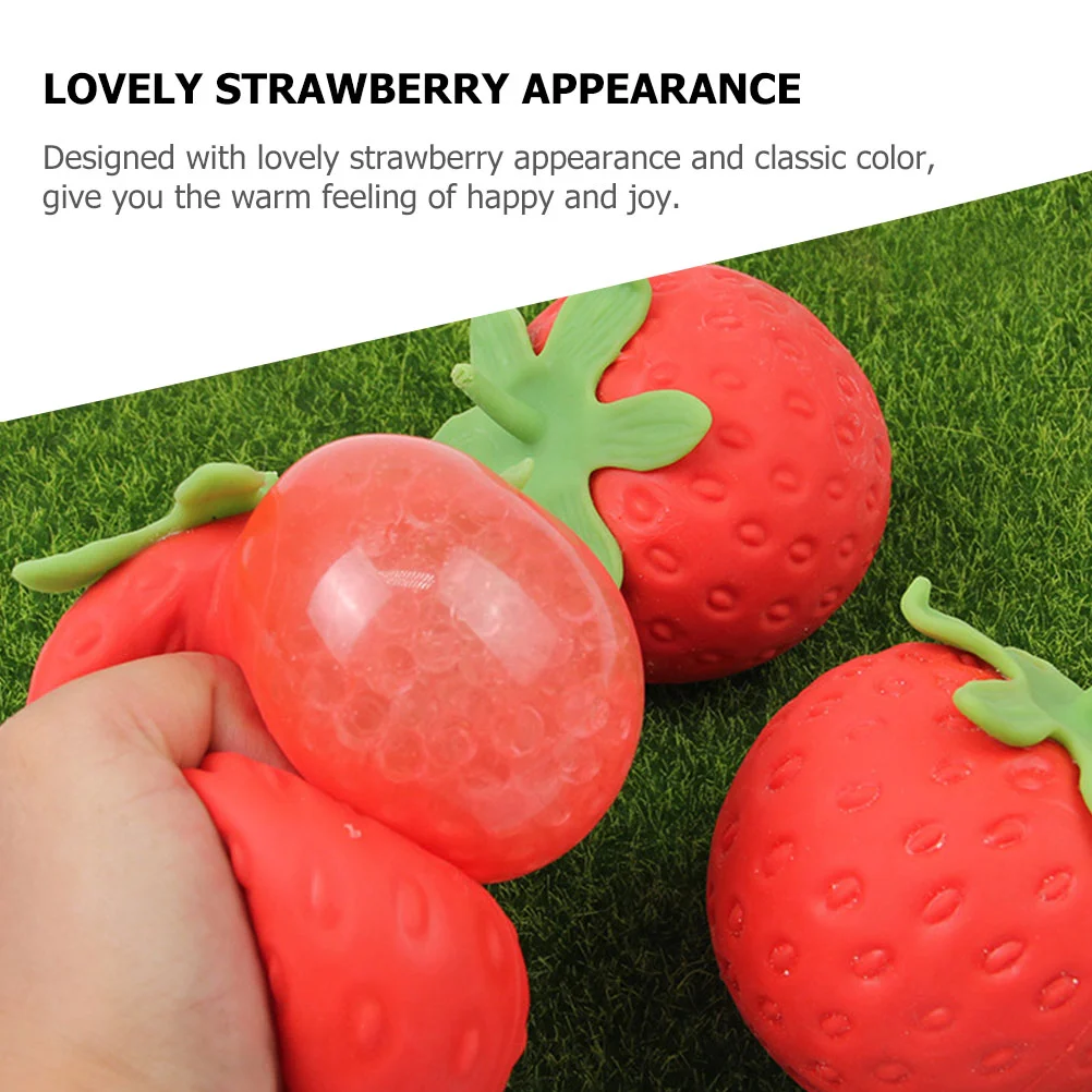 3 Pcs Squeezing Fidget Kids Sensory Fruit Stress Balls Hand Christmas Party Food Kawaii Strawberry enlarge
