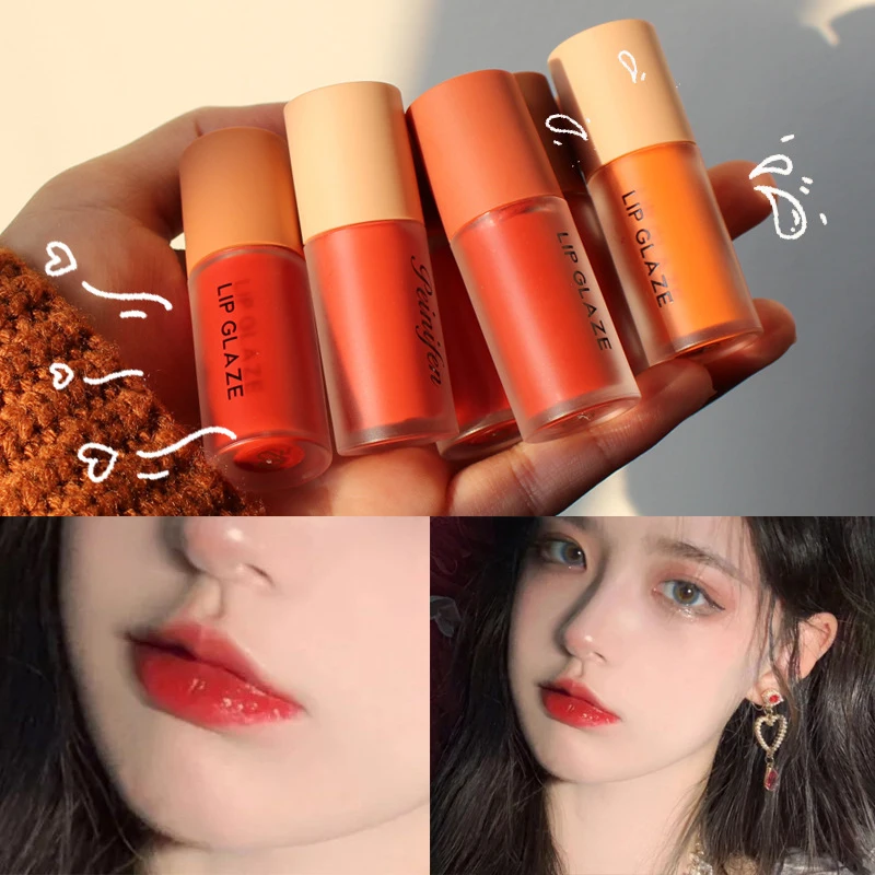 

Набор шелковых мягких помад для макияжа, 3 шт., миниатюрные глянцевые бархатные тинт для губ тыквенного цвета, Увлажняющий блеск для губ, косметика для женщин TSLM1