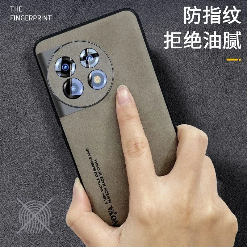 For Oneplus 13 12R Skinsheep Leather Armor Case for One Plus Nord 4 5G Camera Protection Matte Silicone ShockProof Cover