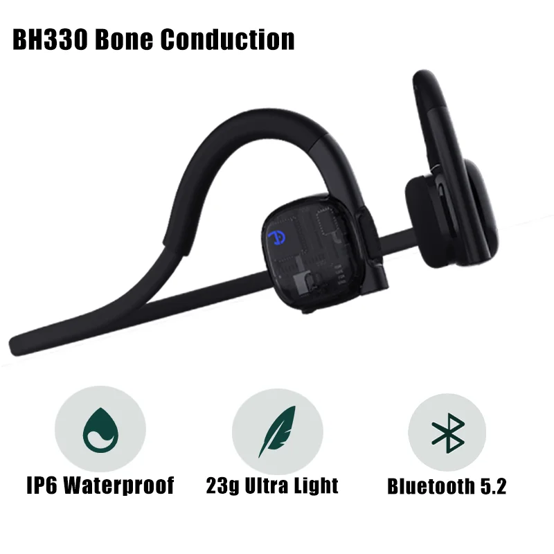 

DMOOSTER BH330 Bone Conduction Headphone DNC 5hr Sport Running IPX6 Waterproof Bluetooth Headset HIFI Wireless Earphone With Mic