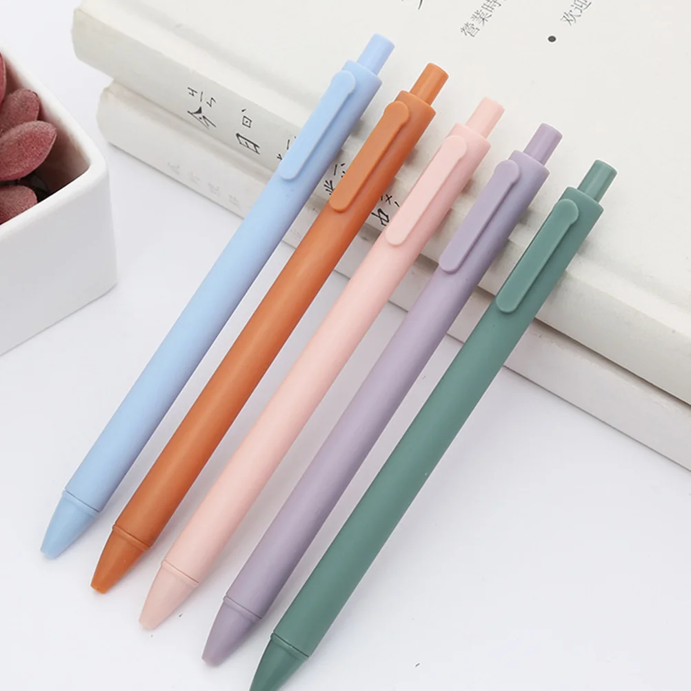 

5 Pcs Gel Point Pens Press-type Portable Writing Medium Simple Creative Testing Plastic