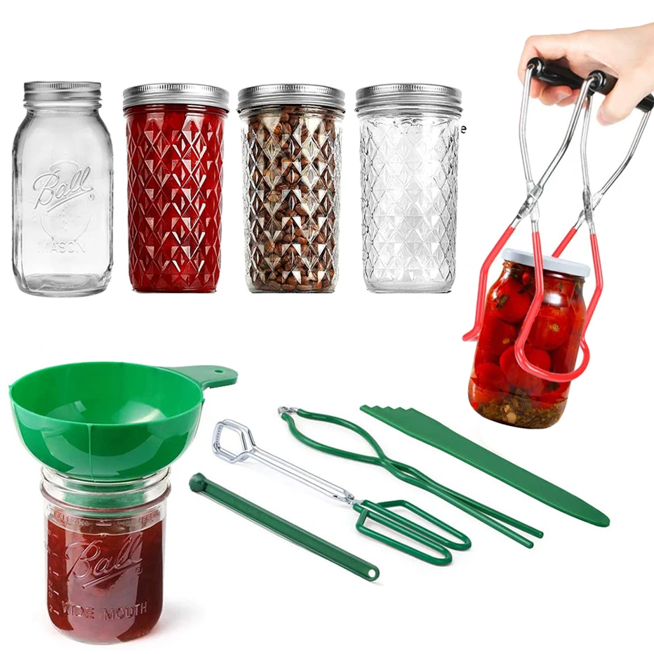

Canning Mason Lifter Jam Jar Set Lifter Resistance Mason Tongs Lifter Can Mason Jar Making Jar Anti-clip With Bottles Heat Glass