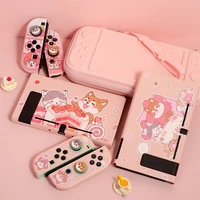 soft switch protective case cake cat dog pink shell for nintendo switch ns joycon console game housing cover split switch case