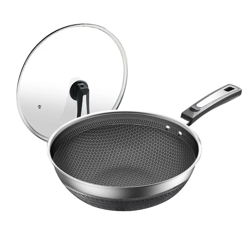 

New 316 Stainless Steel Frying Pan Ultra-light Frying Pans Non-stick Frying Pan with Less Grease and Smoke Kitchen Accessories