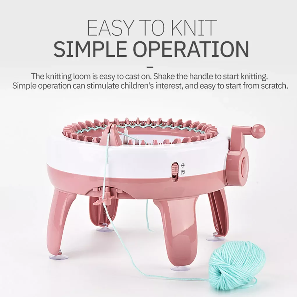 

48 Needles Knitting Machine Cylinder Cap Clothes DIY Hand-knitted Kids Hand Crank Operation Sewing Tool Hand-knitting Accessory