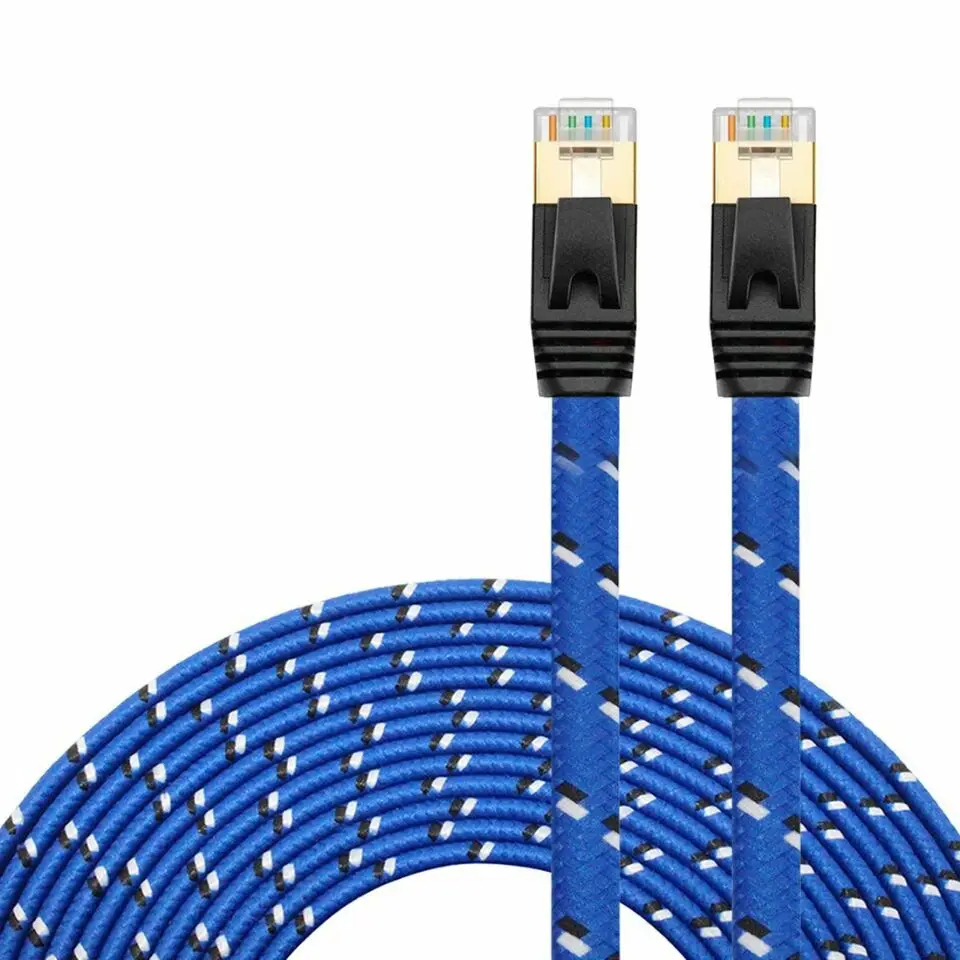 Cat 7 RJ45 Shielded Pure copper LAN Network Ethernet Cable Internet Cord with Polyester Braided 1M 2M 3M 5m 10m 15m 20m 30m