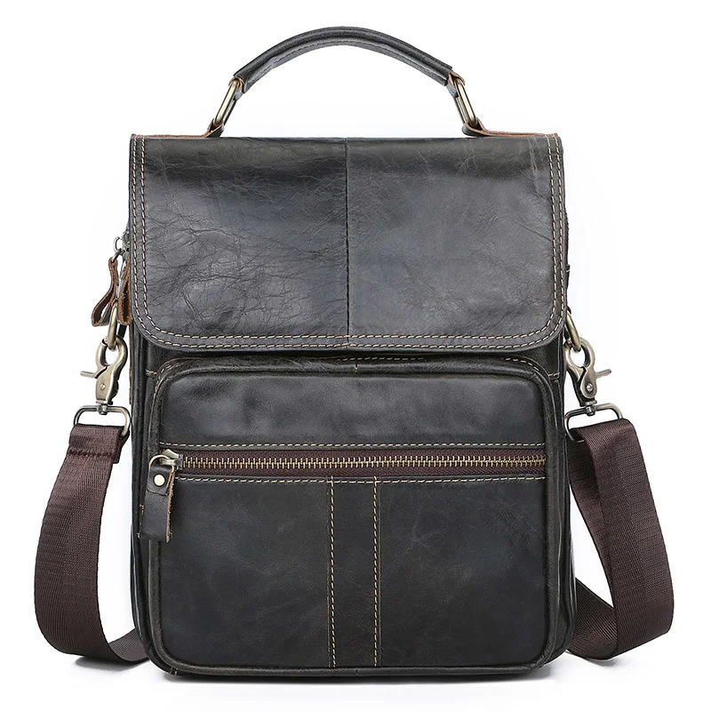 

Men Functionnal Handbag Fashion Male Genuine Leather Shoulder Bag for ipad Men's High Quality Cowhide Crossbody Bag Large Totes