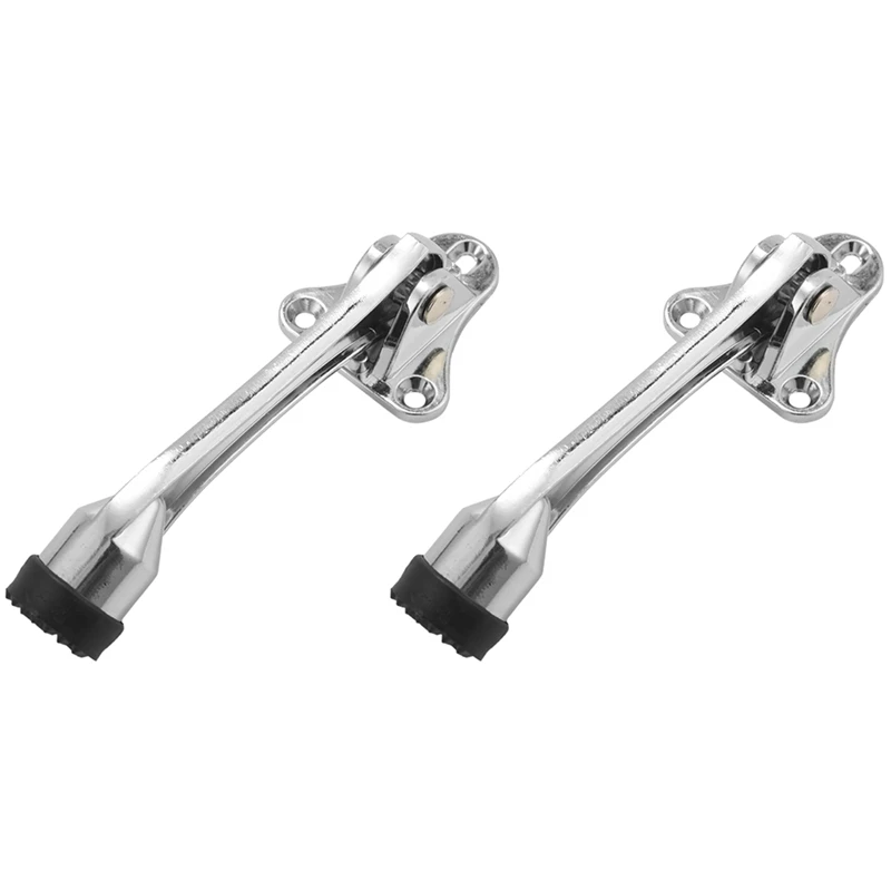 

LUDA Door Stopper, 2 Pack Kickdown Door Stop, Door Holder Open With Spring Lever Rubber Tip 4 Inch, Door Stops