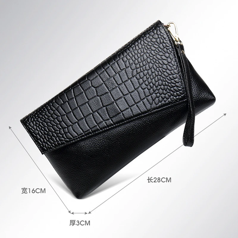 Модная женская сумка-клатч из кожи мягкая вместительная дамская сумочка