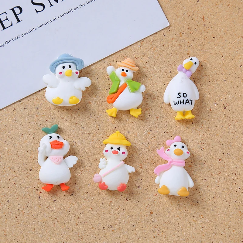 

20pcs Cartoon Chicken Duck Goose DIY Resin Flat Back Planar Resin Cartoon DIY Kids Hairpin Crafts Materials Scrapbook Arts Patch