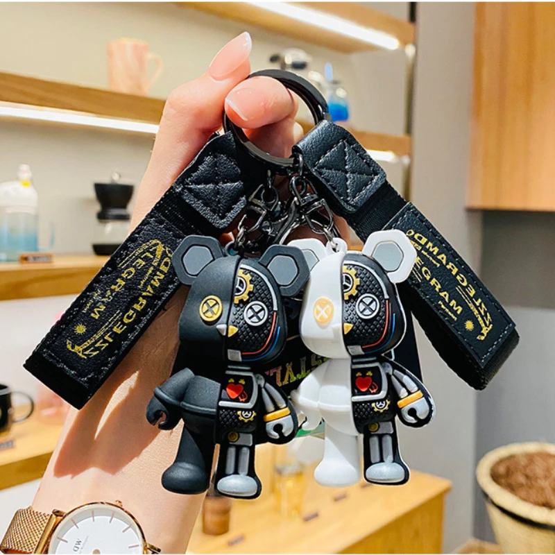 

anime cute bear keychain llaveros kawaii key chain para mujer hombre keychains porte clef accessories chains for women men