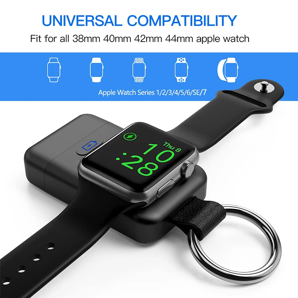 

Portable Wireless Charger For Apple Watch 1400mAh Power Bank For iWatch 7 SE 6 5 4 3 2 1 Magnetic USB Fast Charger Docking Stand