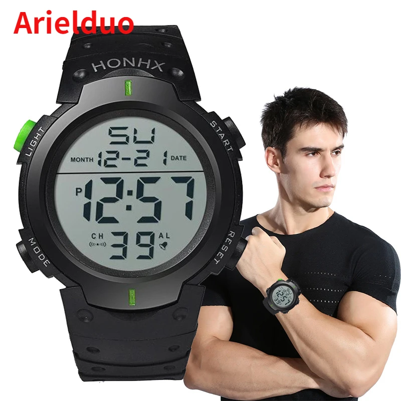 New Men's Sports Watch Top Brand Digital Watch Multi functional Rubber Men's Fitness Athlete Electronic Watch