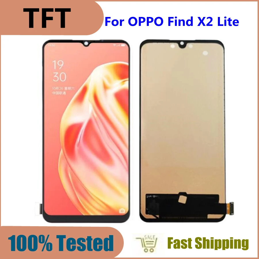 100% протестированный ЖК-экран для Oppo Find X2 Lite + дигитайзер сенсорной панели в сборе для Find X2 Lite CPH2005 LCD