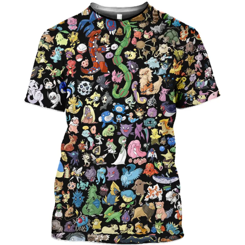 Лидер продаж летняя футболка с покемоном Пикачу Мужская рисунком из мультфильма