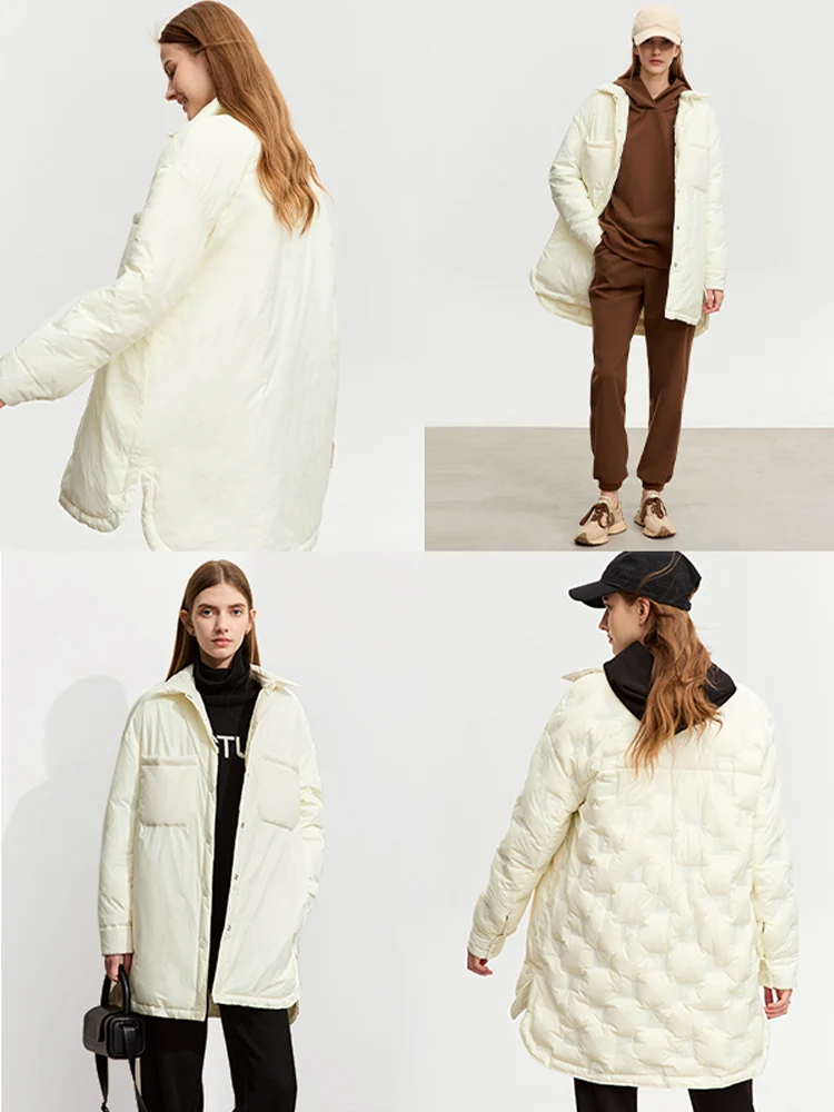 Женская пуховая куртка AMII в минималистичном стиле новинка 2023 зимняя теплая