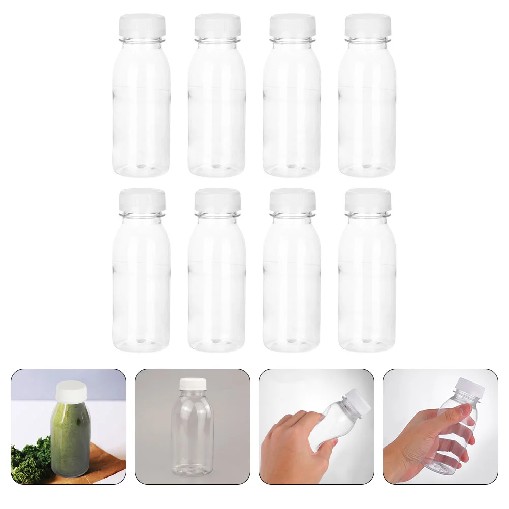 

8Pcs Outdoor Reusable Dairy Bottles Party Cup Tumbler Birthday Party Favor Clear Beverage Containers