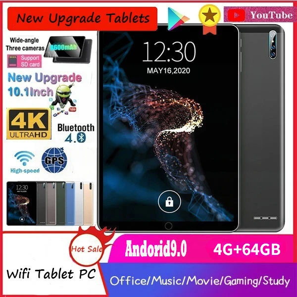 2023 NEW 10.1 Inch 4G+64GB Tablet 8 Core 4G Network WiFi Tablet PC Android 9.0 Tablet Dual SIM Dual WIFI