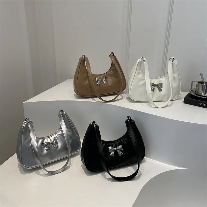 Женская сумка из искусственной кожи с бантом под мышками модная сумка-тоут