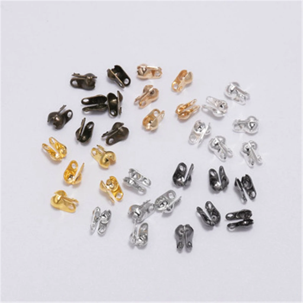 

200Pcs/Lot 1.5 2.4 3.2mm Crimps End Beads For Ball Bead Chain Bracelet Accessories Connectors Clasps For Jewelry Making