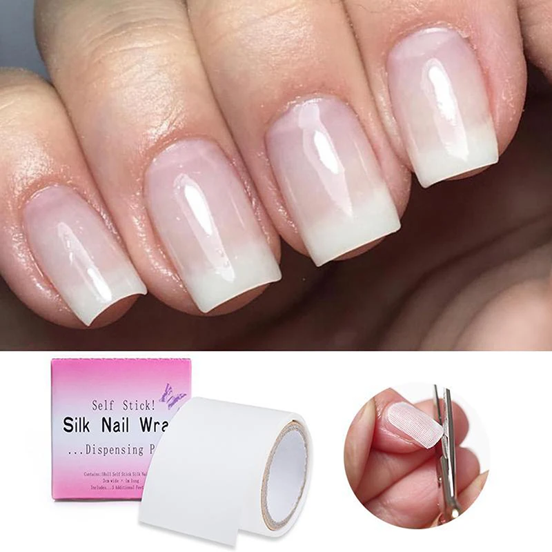 Фото 1 Roll 1M Repair Nail Silk UV Gel Building Fiber French Manicure Tools Nail Forms Extension Tips Adhesive Stickers Protect Nail №2
