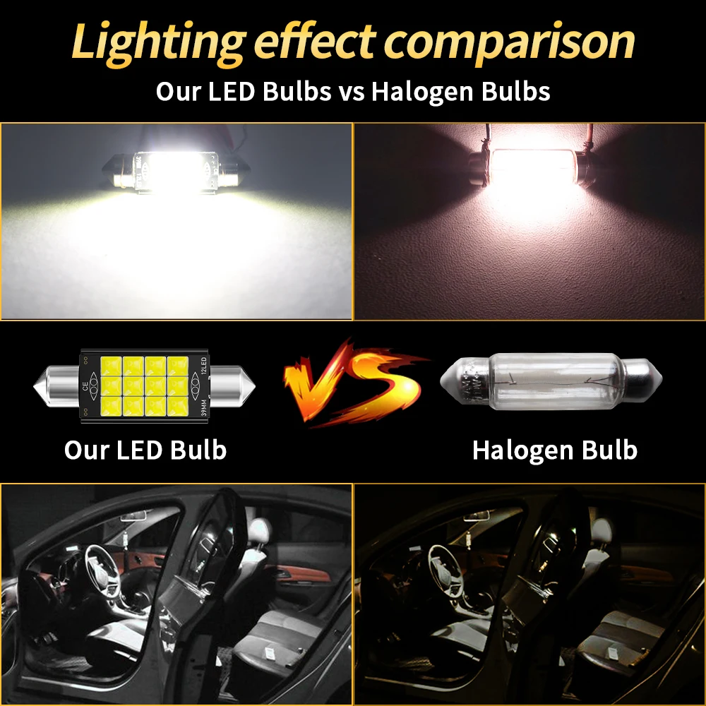 1pcs 3030 Festoon C5W Led Bulbs 31mm 36mm 39mm 41mm Canbus Auto Interior License Plate Light Dome Lamp Reading Lights 12V White |