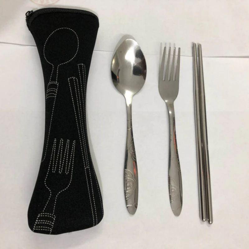 

Portable Tableware Bag Cutlery Bag Dinner Set Travel Packaging Storage Box Dinnerware Picnic Fork Spoon Bag Without Dinnerware
