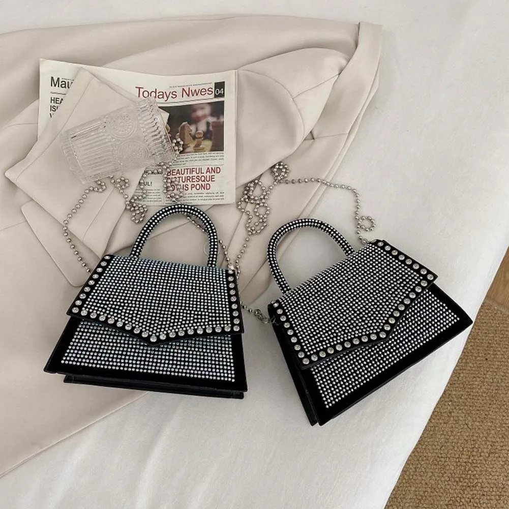 

Стильная женская вечерняя сумка через плечо Стразы, блестящая сумка через плечо для ужина и вечеринки, шикарная сумка для женщин