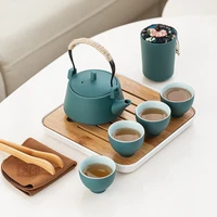 one pot four cups retro chinese designer outdoor portable teaware high quality ceramic travel tea set activity teapot gift cool