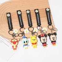 disney key chains kawaii about 5cm pvc doll bag pendant pooh bear mickey mouse soft glue gifts for girls friends childrens